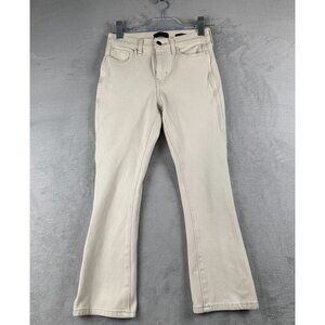 Banana Republic Bootcut Jeans Womens Size 26P High Rise Crop Premium Denim Cream